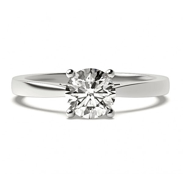 4 Prong Round 9k White Gold Naturally Mined Diamond Classic Solitaire Engagement Ring CTTW 0.50