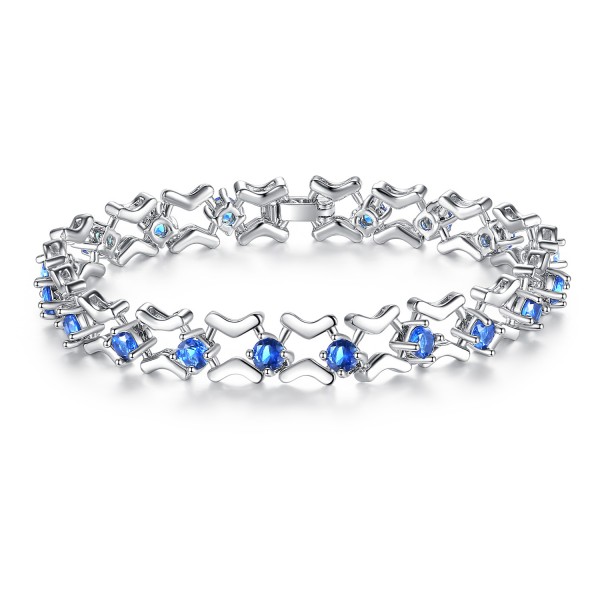 Blue Synthetic Sapphire Bracelet