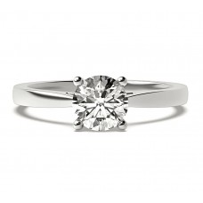 4 Prong Round 9k White Gold Naturally Mined Diamond Classic Solitaire Engagement Ring CTTW 0.50